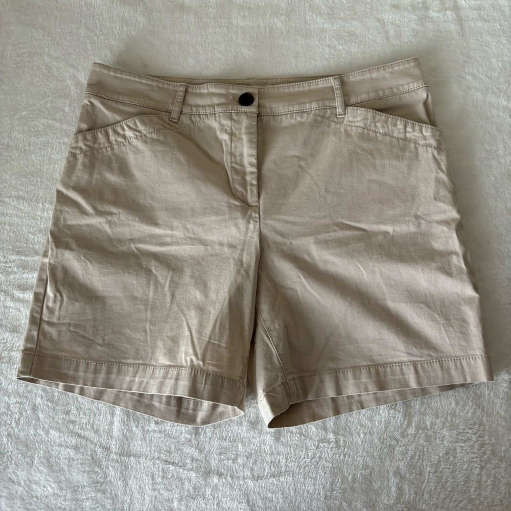 TALBOTS Classic Stretch Khaki Tan Shorts Size 8p